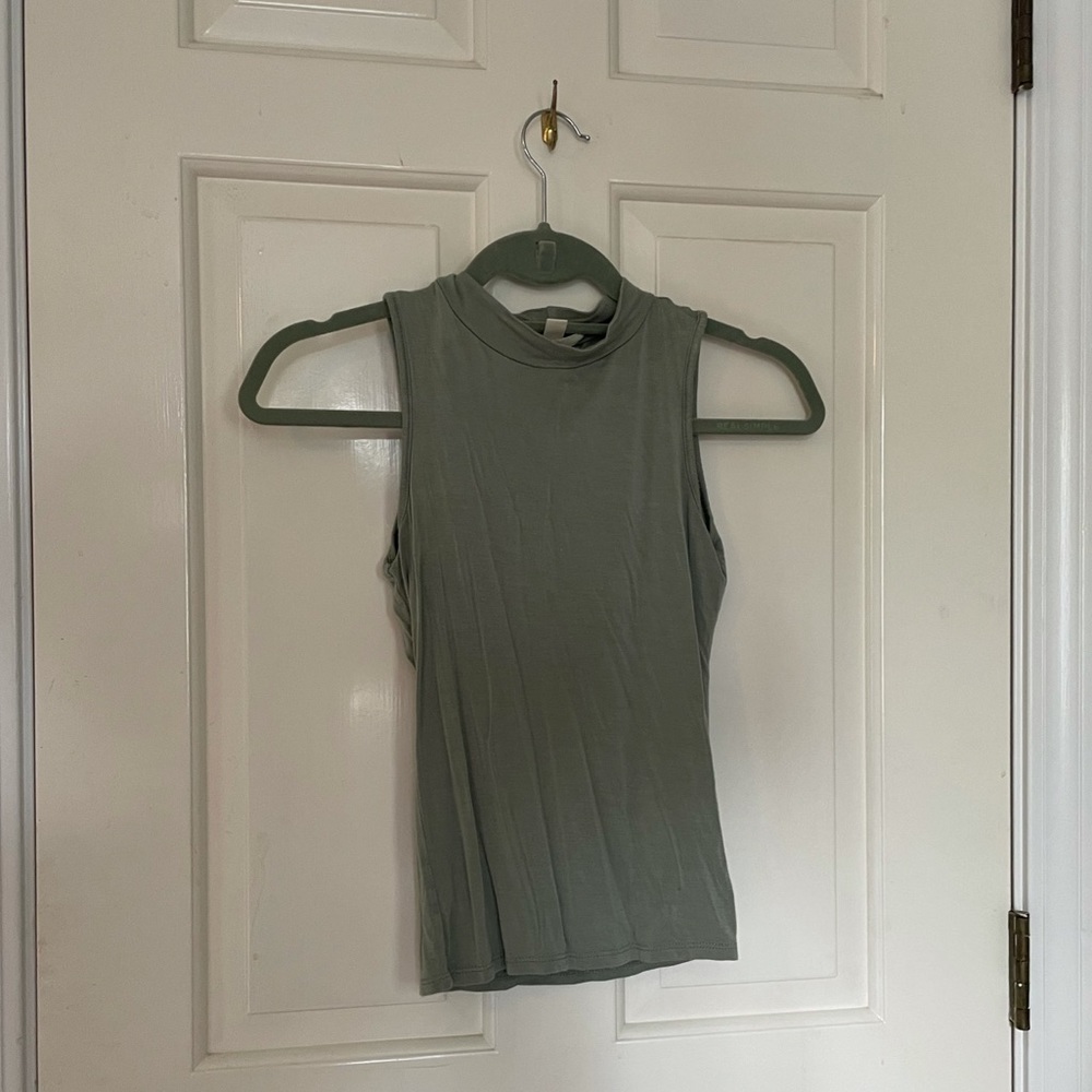 green tank top